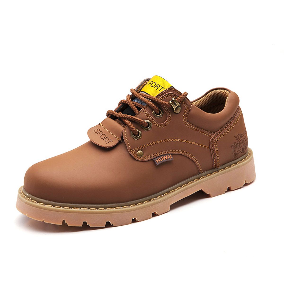 DANWEILE - Zapatos casuales de cuero de moda urbana - Marrón.