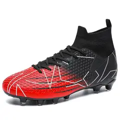 DANWEILE - Botas de fútbol de caña alta TF con tacos largos - Negro