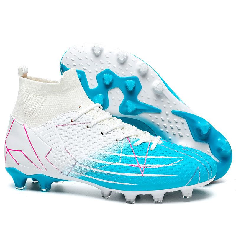 DANWEILE - Botas de fútbol de caña alta TF con tacos largos - Azul