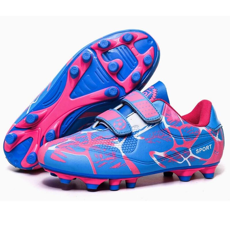 DANWEILE - Zapatillas de fútbol ultraligeras con clavos largos TF para niños-Rosa.