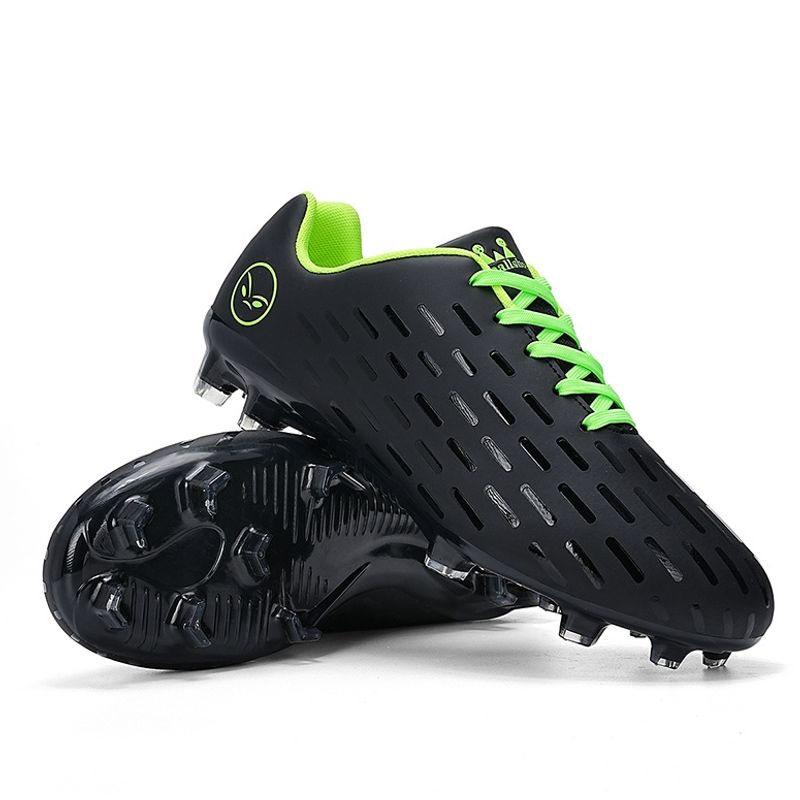 DANWEILE - Zapatillas de fútbol de entrenamiento transpirables - Negro+Verde.