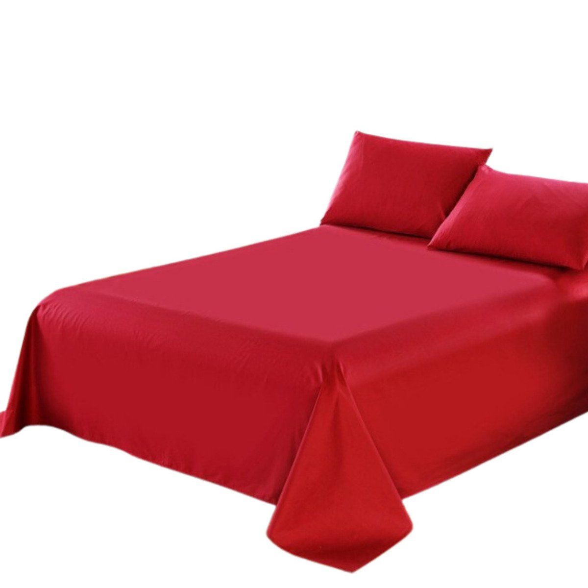 GENERICO - Set De Sabanas Genero Microfibra King + 2 Fundas Almohadas Rojo