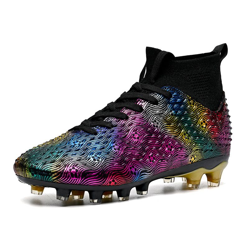 DANWEILE - Zapatos de fútbol con clavos para jóvenes antideslizantes - negro.