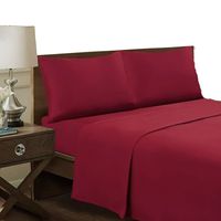 Set De Sabanas Genero Microfibra 2 Plazas + 2 Fundas Almohada Burdeo