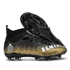 DANWEILE - Botas de fútbol Spike High FG para hombre - Negro.