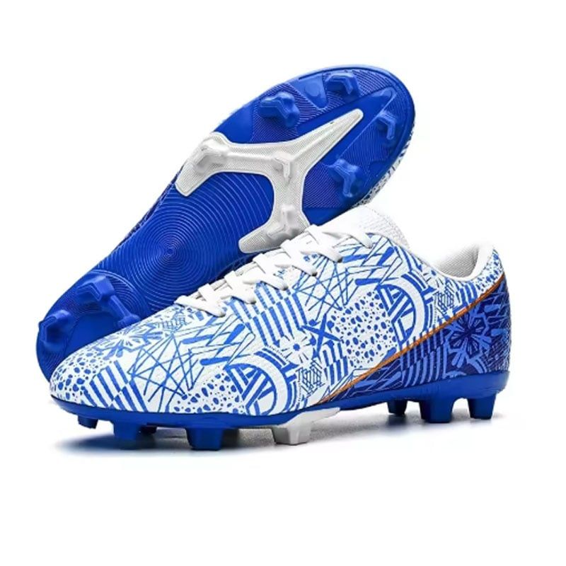DANWEILE - Zapatillas de fútbol de caña baja y clavos largos para jóvenes-Azul.