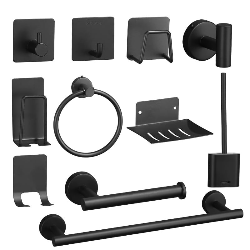 DANWEILE - Juego De Accesorios De Baño Toalleros 304 Inoxidable 11 Pzs - Negro