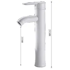 DANWEILE - Grifo de agua fría y caliente de acero inoxidable-Alto blanco