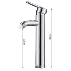 DANWEILE - Llave monomando negra alta lavamanos flexibles - plata alta