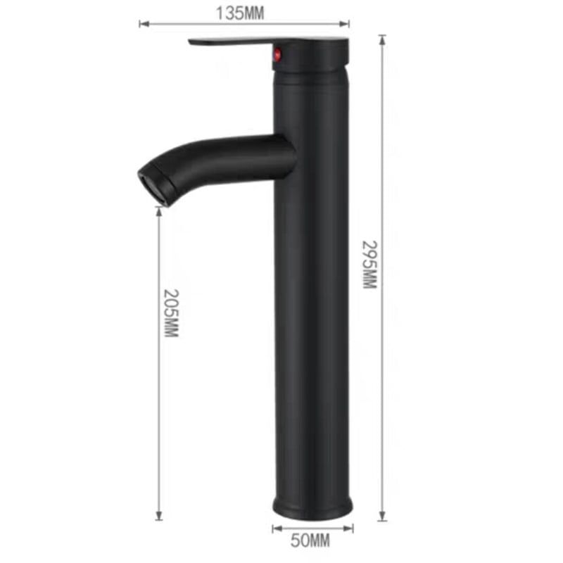 DANWEILE - Llave Monomando Plata Alta Lavamanos Flexibles - alto negro