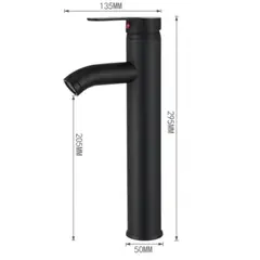 DANWEILE - Llave Monomando Plata Alta Lavamanos Flexibles - alto negro