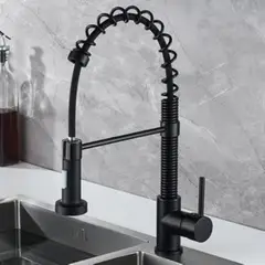DANWEILE - Grifo llave lavaplatos monomando cocina extensible triple Negro
