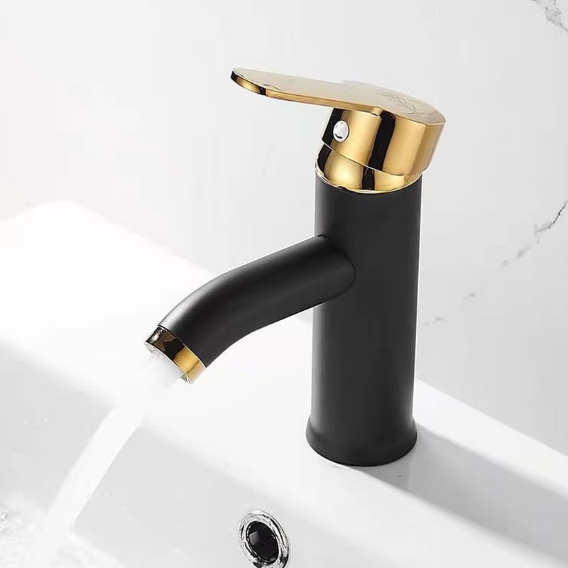 DANWEILE - Grifo de agua fría y caliente de acero inoxidable-Oro negro corto