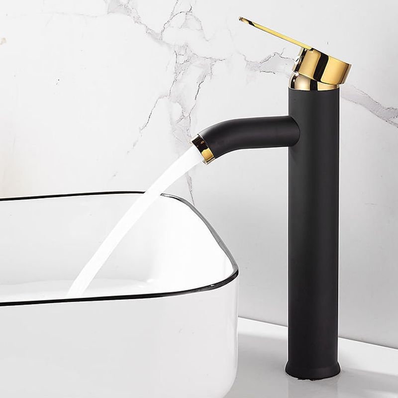 DANWEILE - Grifo de agua fría y caliente de acero inoxidable-Alto oro negro