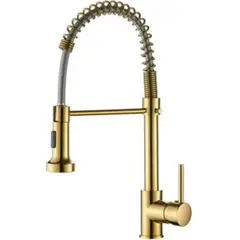 DANWEILE - Grifo llave lavaplatos monomando cocina extensible triple Dorado