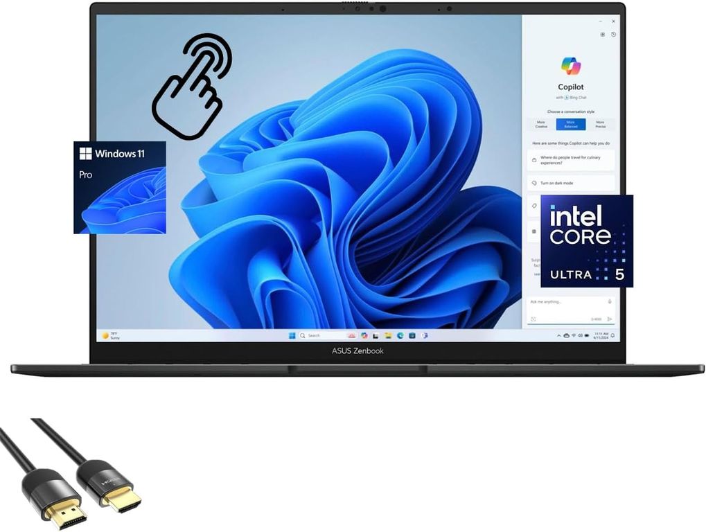 Notebook Zenbook 14 OLED Intel Ultra 5 8GB RAM 512GB SSD Touchscreen