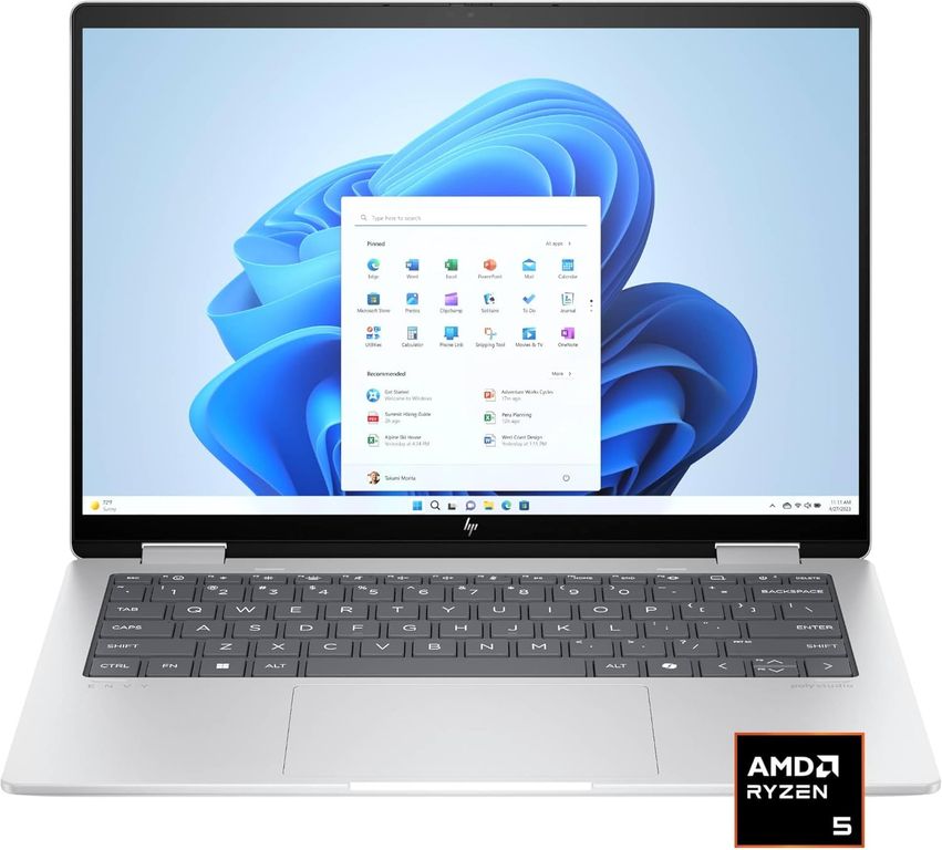 Notebook Envy 2-en-1 14 Ryzen 5 16GB 512GB SSD Táctil Plateado