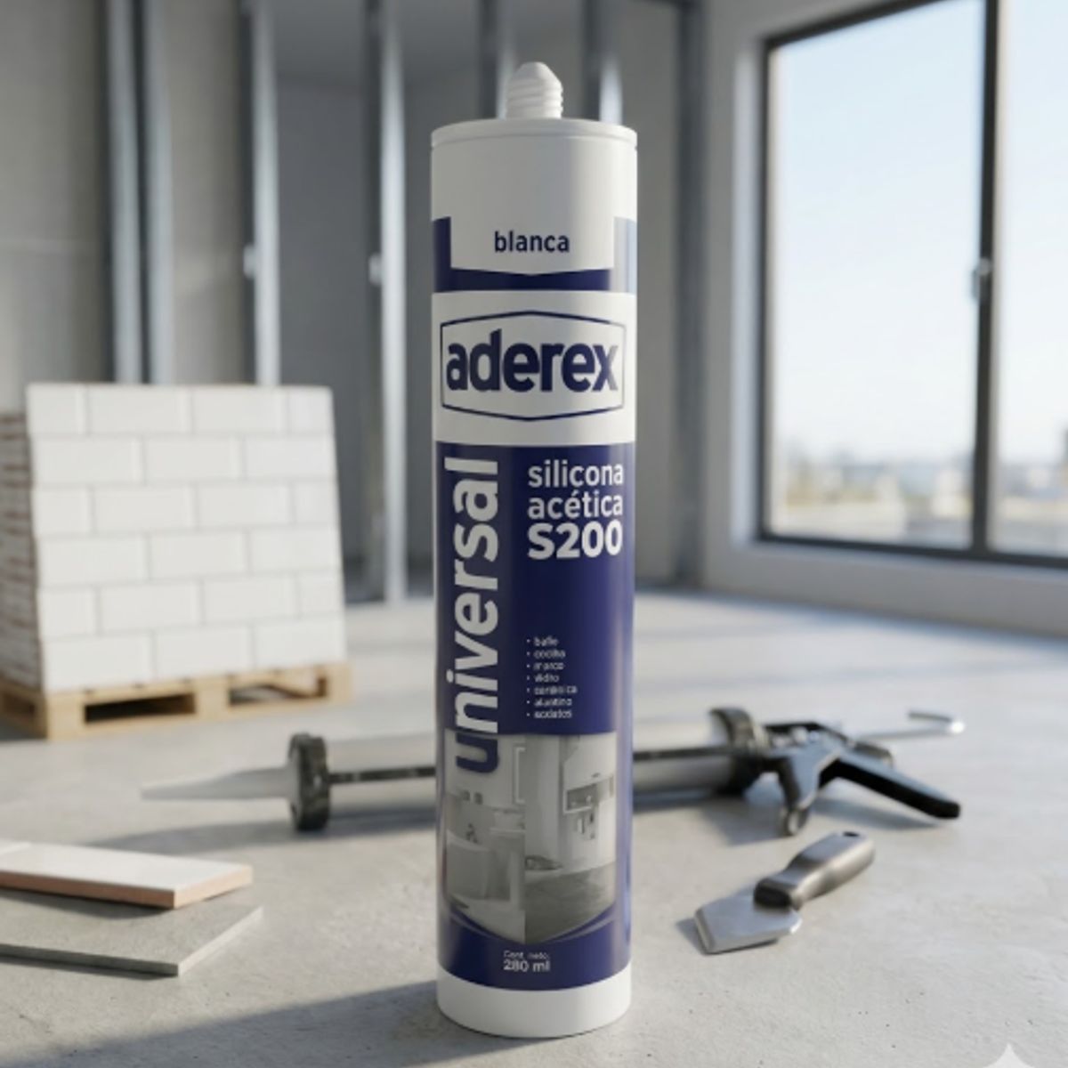 GENERICO - Silicona Sellador Acética Transparente 280 Ml. Aderex.