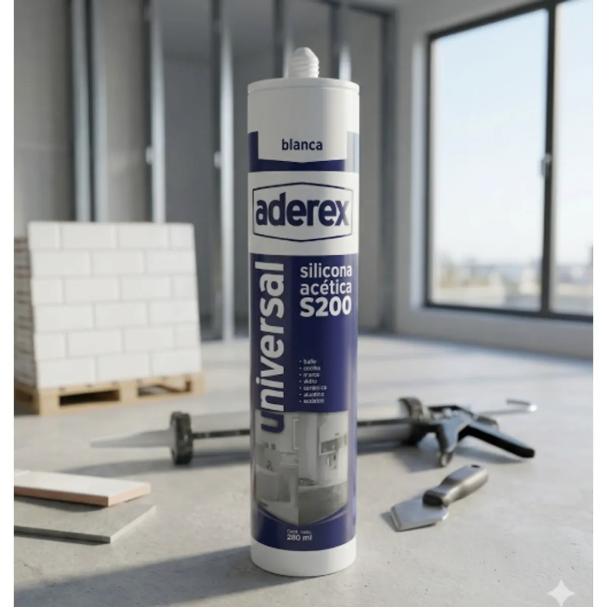 GENERICO - Silicona Sellador Acética Transparente 280 Ml. Aderex.