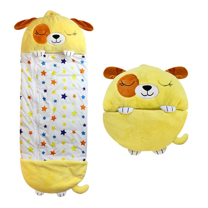 GENERICO - SACO DE DORMIR AMARILLO INFANTIL CAMPING DIVERTIDO 140X50
