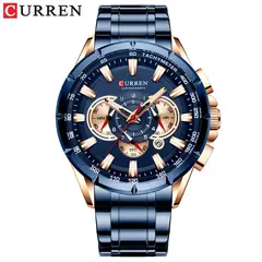 CURREN - Reloj Deportivo De Cuarzo Para Hombre Todo Acero Impermeable