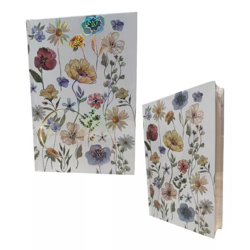 GENERICO - Libreta Sketchbook Tapa Dura Diseño Flores 180 Hojas