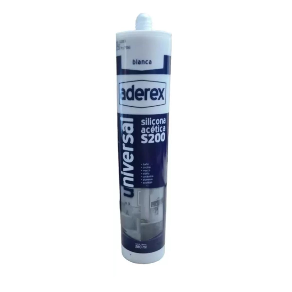 GENERICO - Silicona Sellador Acética blanca 280 Ml. Aderex.