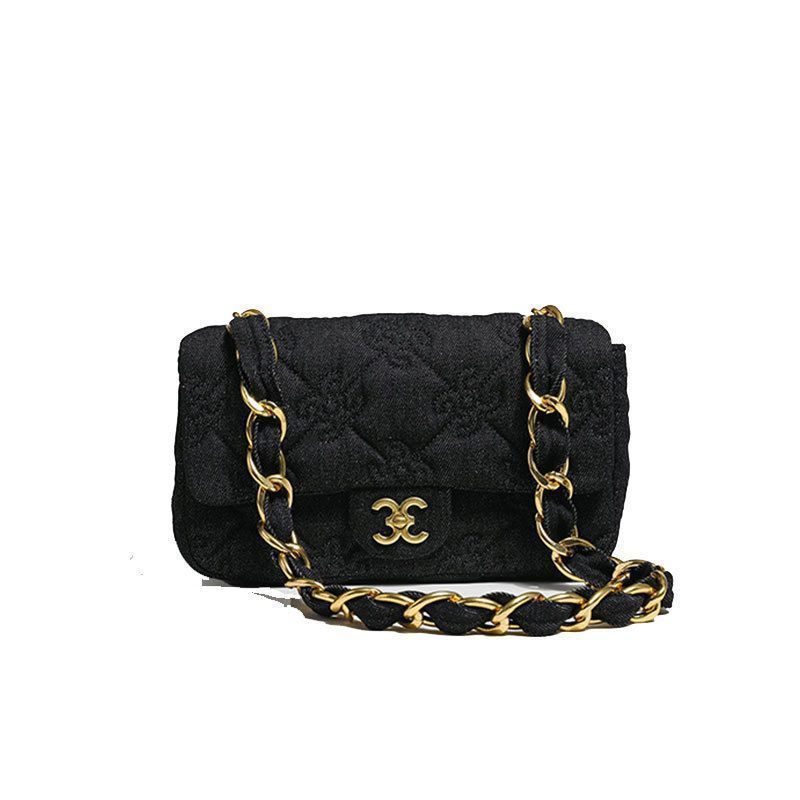 DANWEILE - Bolso bandolera con cadena vaquera para mujer novedad de 2024-negro