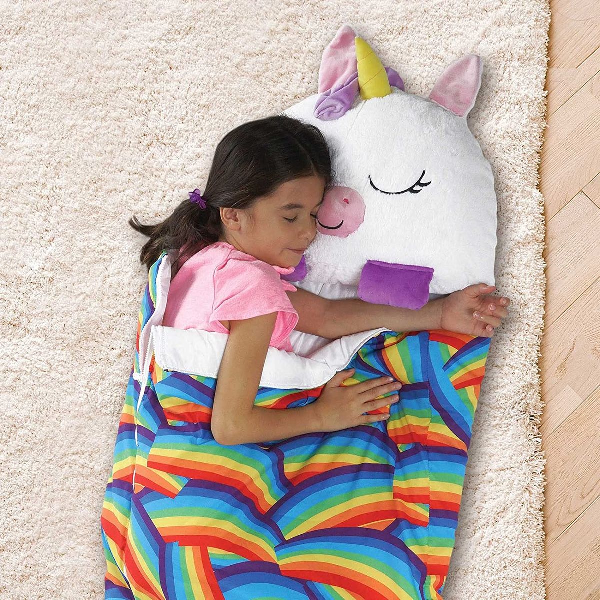 GENERICO - SACO DE DORMIR BLANCO INFANTIL CAMPING DIVERTIDO 140X50