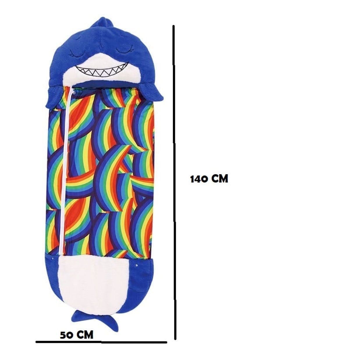 GENERICO - SACO DE DORMIR AZUL TIBURON CAMPING DIVERTIDO 140X50