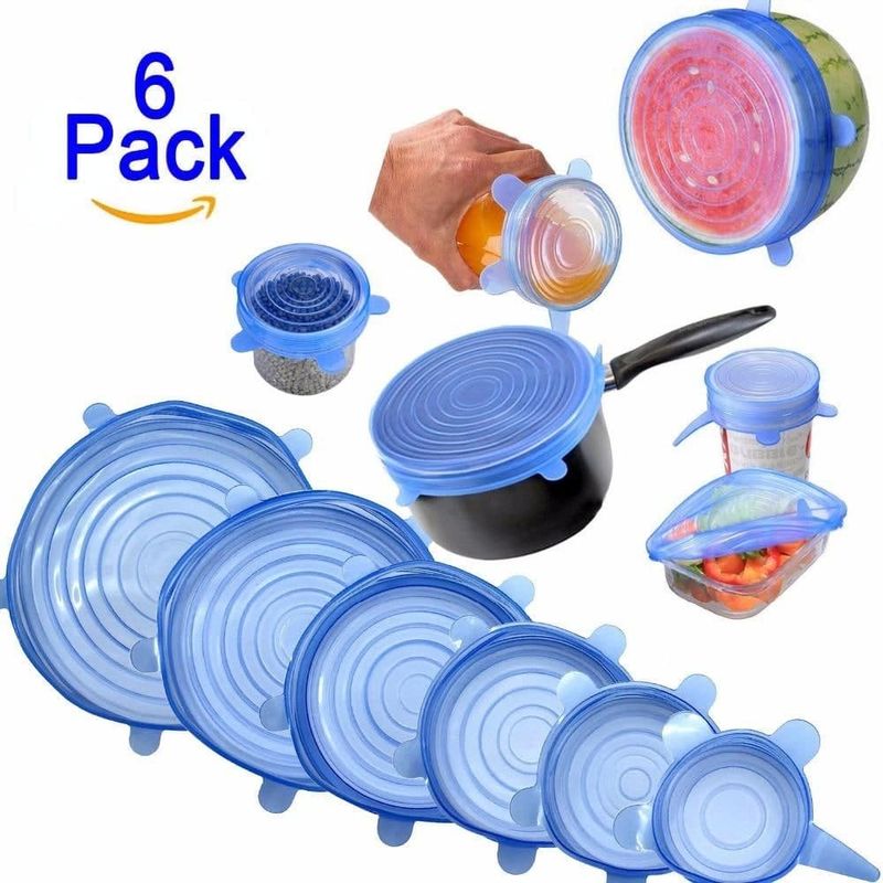 MOVI - SET TAPAS DE SILICONA AJUSTABLE PARA ALIMENTOS REUTILIZABLES