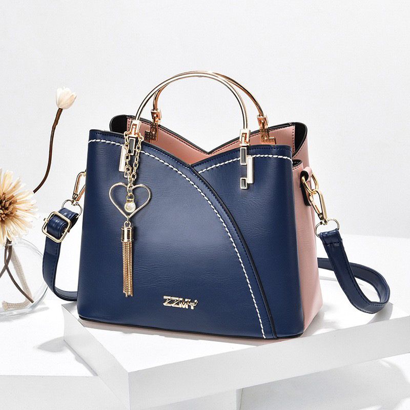 DANWEILE - Bolso de hombro de gran capacidad en piel sintética para mujer - Azul
