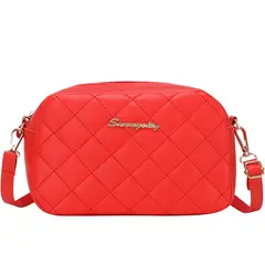 DANWEILE - Bolso de hombro de mujer con bordado de rombos de moda - rojo