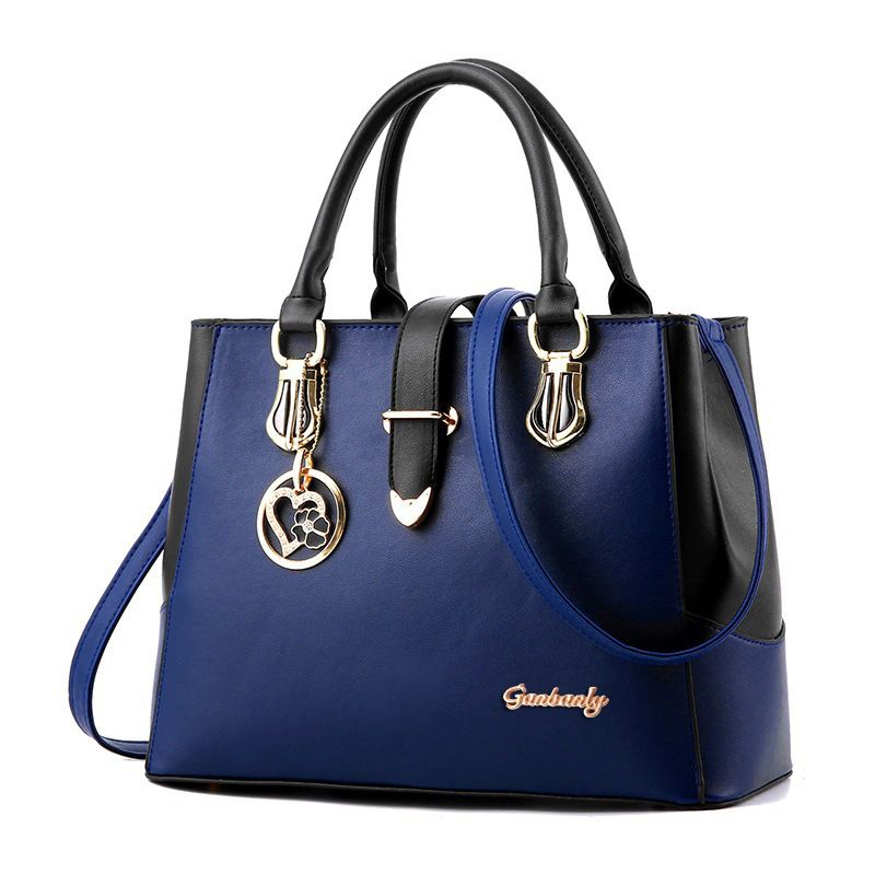 DANWEILE - Bolso de hombro de patchwork de moda para mujer - Azul