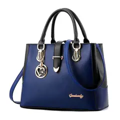 DANWEILE - Bolso de hombro de patchwork de moda para mujer - Azul