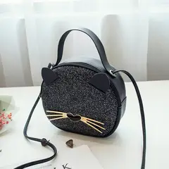 DANWEILE - Bolso hombro con leopardo y dibujos animados para mujer - negro