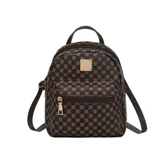 DANWEILE - Mini Mochila Estampada Con Cremallera Mochila De Moda - marrón