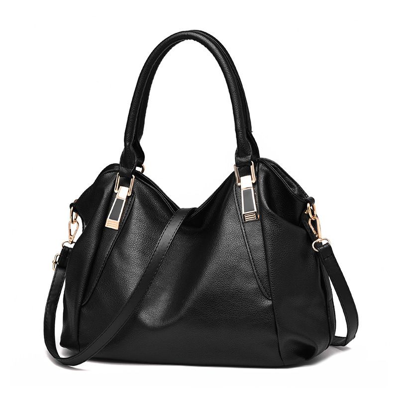DANWEILE - Elegante bolso bandolera de piel suave y gran capacidad - Negro