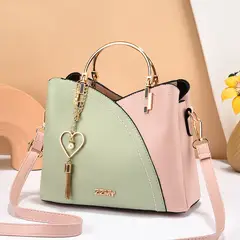 DANWEILE - Bolso de hombro capacidad en piel sintética para mujer - verde rosa