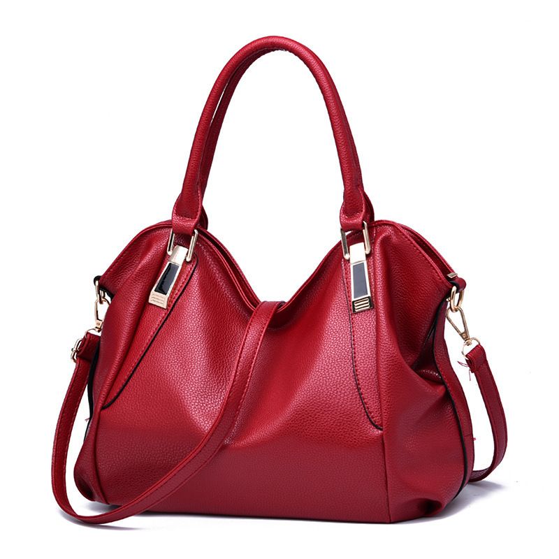DANWEILE - Elegante bolso bandolera de piel suave y gran capacidad - Rojo