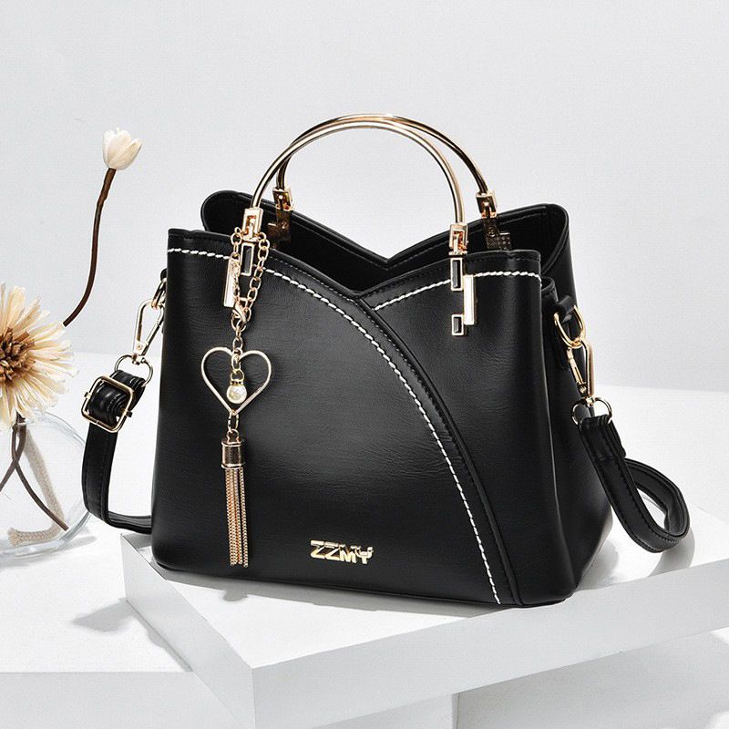 DANWEILE - Bolso de hombro de gran capacidad en piel sintética para mujer - Negro