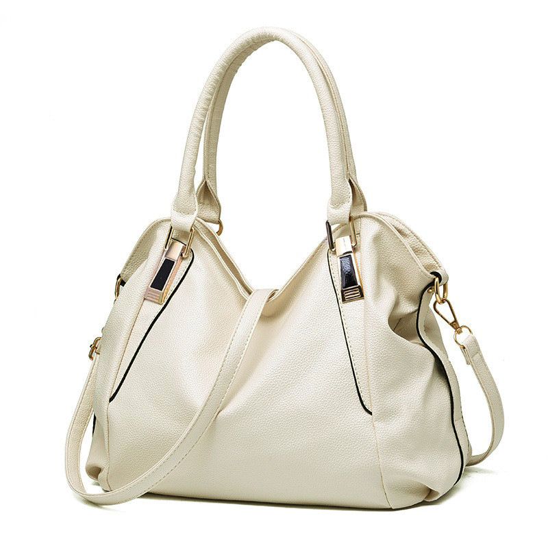 DANWEILE - Elegante bolso bandolera de piel suave y gran capacidad - Beige