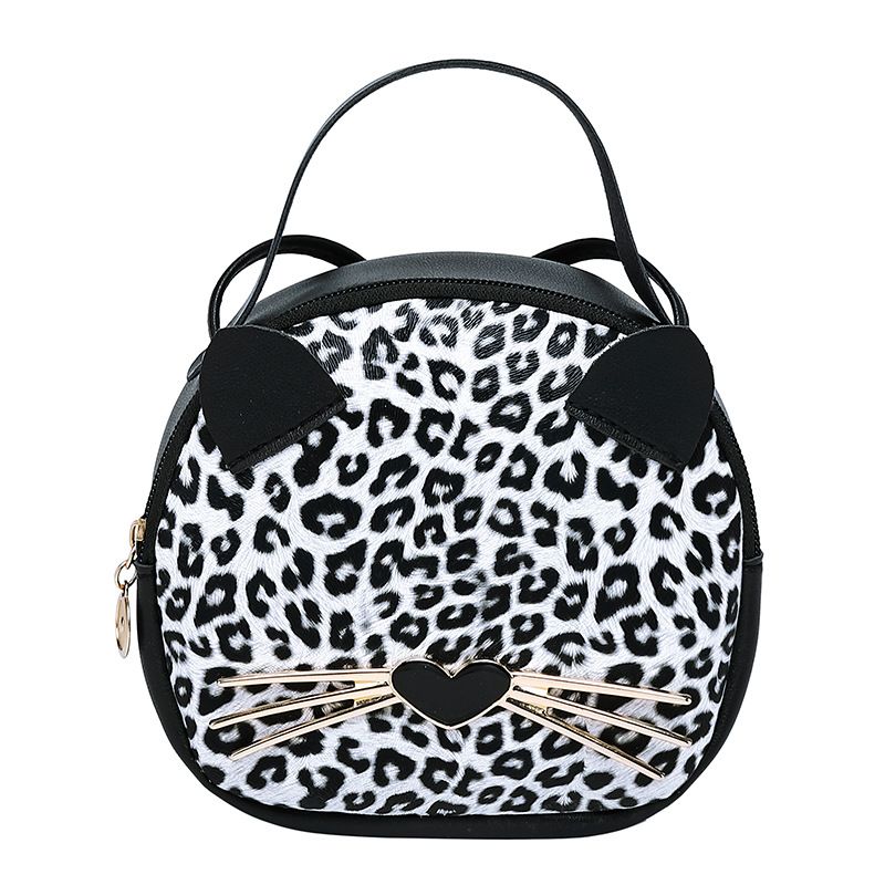 DANWEILE - Bolso hombro con leopardo y dibujos animados para mujer blanco y negro