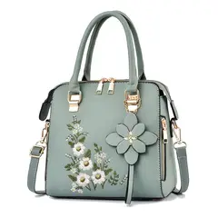DANWEILE - Bolso bandolera informal bolso mujer con decoración floral - verde