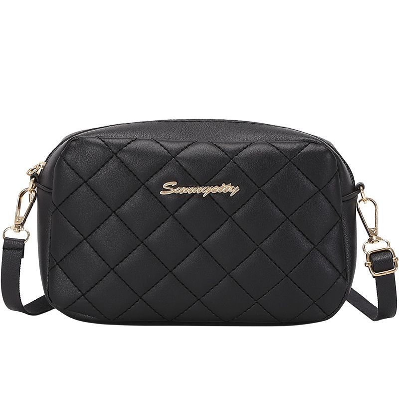 DANWEILE - Bolso de hombro de mujer con bordado de rombos de moda - negro