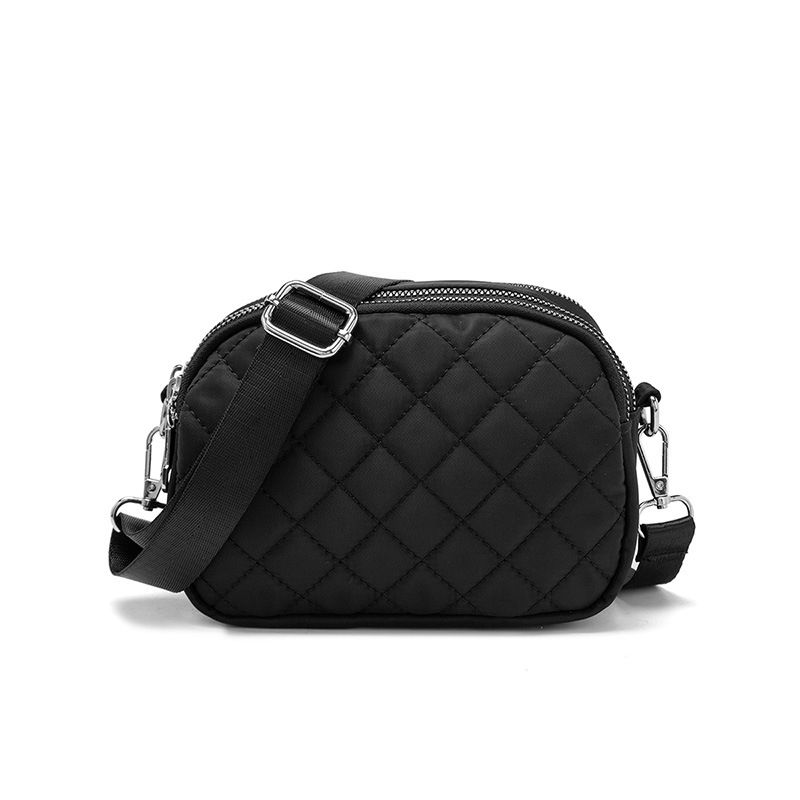 DANWEILE - Bolso bandolera cuadrado multifuncional rombos de mujer - Negro