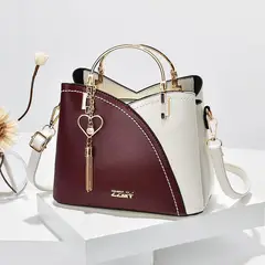 DANWEILE - Bolso de hombro capacidad en piel sintética para mujer-rojo y blanco