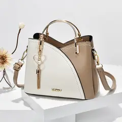 DANWEILE - Bolso de hombro de gran capacidad en piel sintética para mujer - caqui