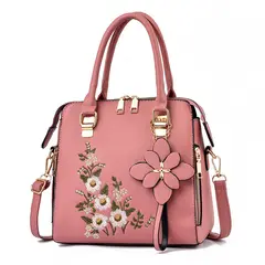 DANWEILE - Bolso bandolera informal bolso mujer con decoración floral- rosa