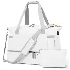 DANWEILE - Bolsa de gimnasio portátil para mujer - Blanco